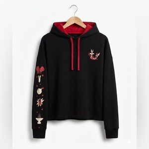 Torrid Warner Bros. Looney Tunes Red and Black Cropped Hoodie